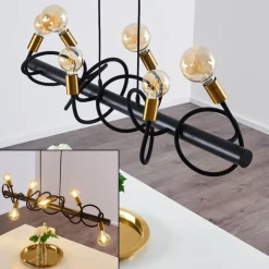 Suspension Hovslund Noir doré, 6 lumières
