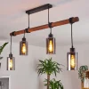 Suspension Hunouri Bois foncé, Noir, 4 lumières