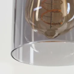 Suspension Hunouri Bois foncé, Noir, 4 lumières