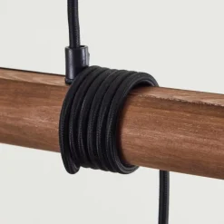 Suspension Hunouri Bois foncé, Noir, 4 lumières