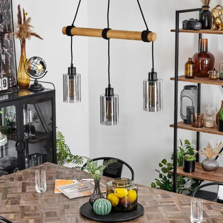 Suspension Hunouri Écru, 3 lumières