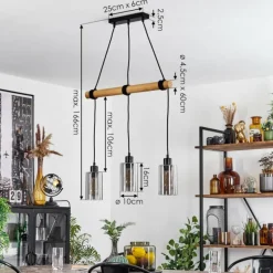 Suspension Hunouri Écru, 3 lumières