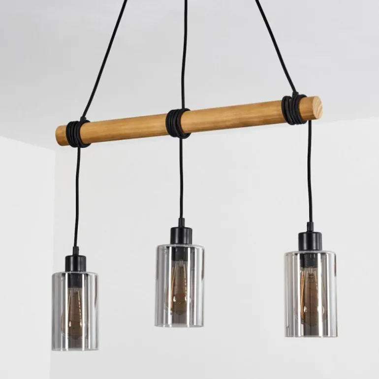 Suspension Hunouri Écru, 3 lumières