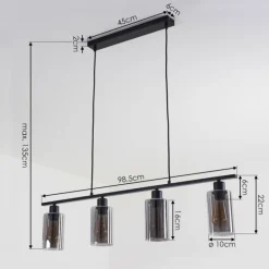 Suspension Hunouri Noir, 4 lumières