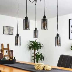 Suspension Hunouri Noir, 5 lumières