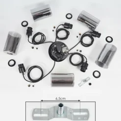 Suspension Hunouri Noir, 5 lumières