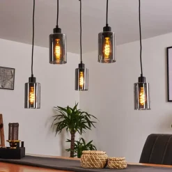 Suspension Hunouri Noir, 5 lumières