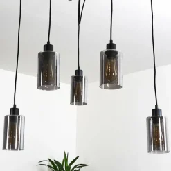 Suspension Hunouri Noir, 5 lumières