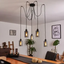 Suspension Hunouri Noir, 5 lumières