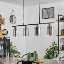 Suspension Hunouri Noir, 4 lumières