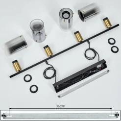 Suspension Hunouri Noir, 4 lumières