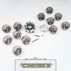 Suspension Hyco Chrome, 12 lumières