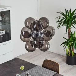 Suspension Hyco Chrome, 12 lumières