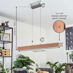 Suspension Hyllinge LED Chrome, Gris, 1 lumière