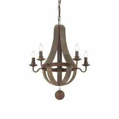Suspension Ideal Lux MILLENNIUM Rouille, 5 lumières
