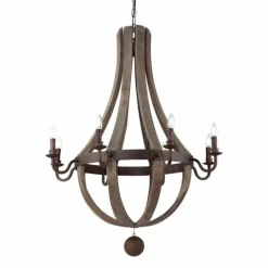 Suspension Ideal Lux MILLENNIUM Rouille, 8 lumières