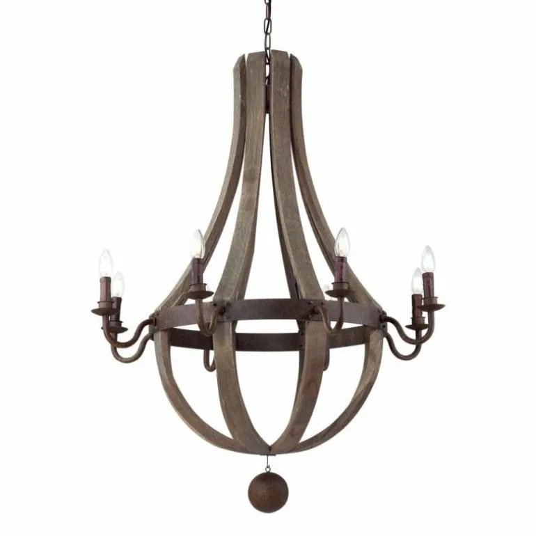Suspension Ideal Lux MILLENNIUM Rouille, 8 lumières