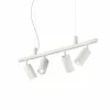 Suspension Ideallux DYNAMITE Blanc, 4 lumières
