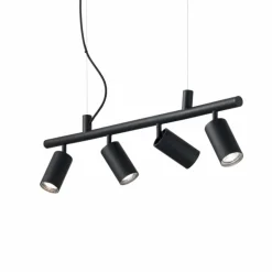 Suspension Ideallux DYNAMITE Noir, 4 lumières