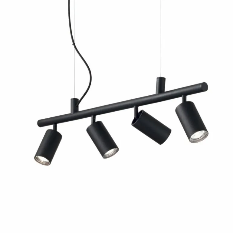Suspension Ideallux DYNAMITE Noir, 4 lumières
