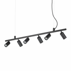 Suspension Ideallux DYNAMITE Noir, 6 lumières