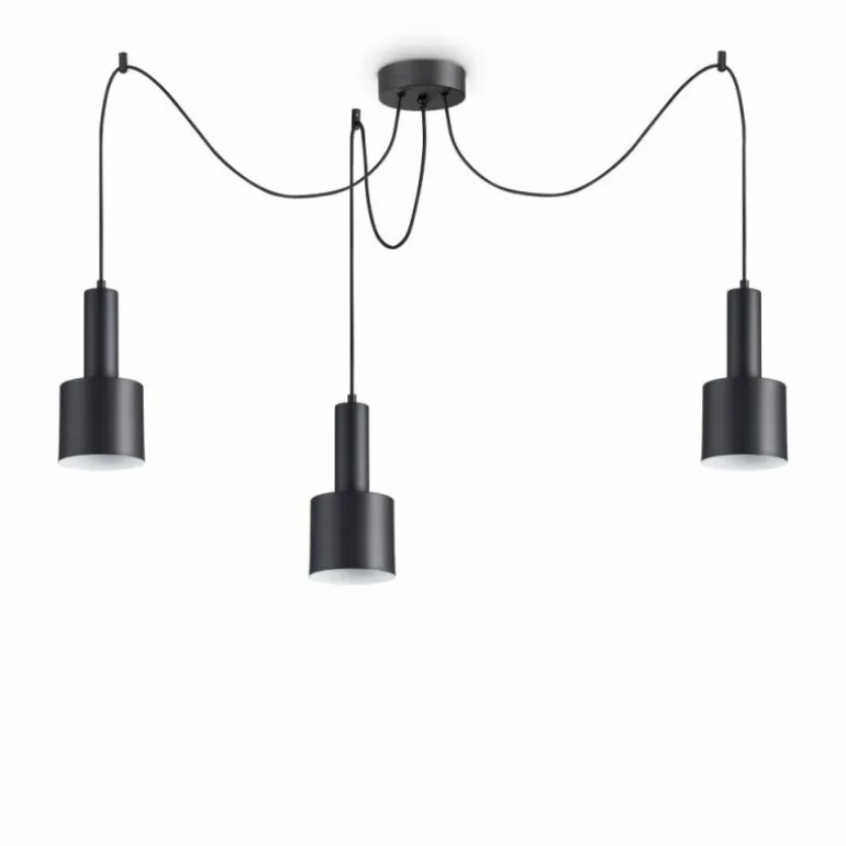 Suspension Ideallux HOLLY Noir, 3 lumières
