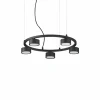 Suspension Ideallux MINOR Noir, 5 lumières