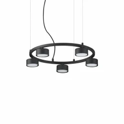 Suspension Ideallux MINOR Noir, 5 lumières