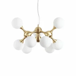 Suspension Ideallux NODI Laiton, 9 lumières