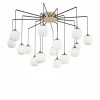 Suspension Ideallux RHAPSODY Laiton, Noir, 16 lumières
