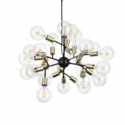 Suspension Ideallux SPARK Noir, 24 lumières