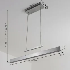 Suspension Ifo LED Aluminium brossé, 3 lumières