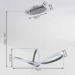 Suspension Ignal LED Nickel mat, 1 lumière