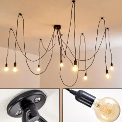 Suspension Imini Noir, 8 lumières