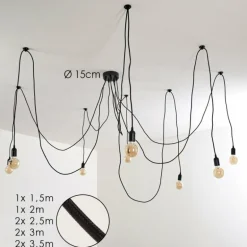 Suspension Imini Noir, 8 lumières