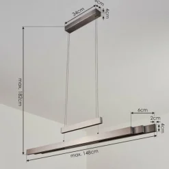 Suspension Inicio LED Nickel mat, 5 lumières