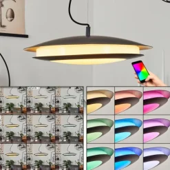 Suspension Ittingen LED Noir, 1 lumière, Changeur de couleurs