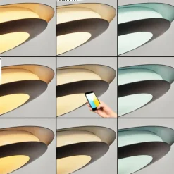 Suspension Ittingen LED Noir, 1 lumière, Changeur de couleurs