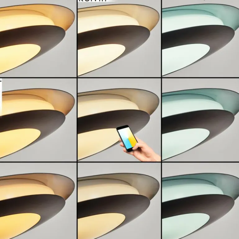 Suspension Ittingen LED Noir, 1 lumière, Changeur de couleurs