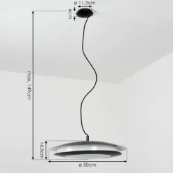 Suspension Ittingen LED Noir, 1 lumière, Changeur de couleurs