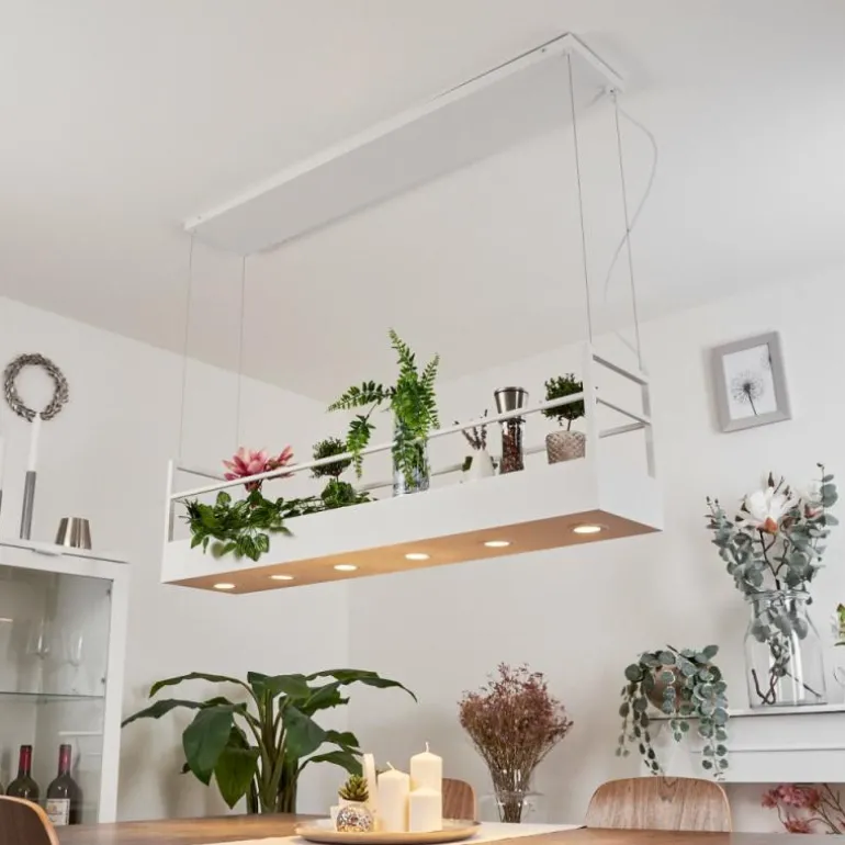 Suspension Jabilla Blanc, 6 lumières