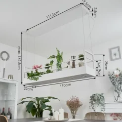 Suspension Jabilla Blanc, 6 lumières