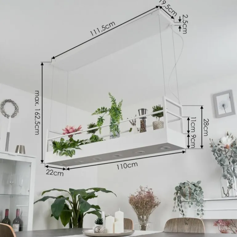 Suspension Jabilla Blanc, 6 lumières