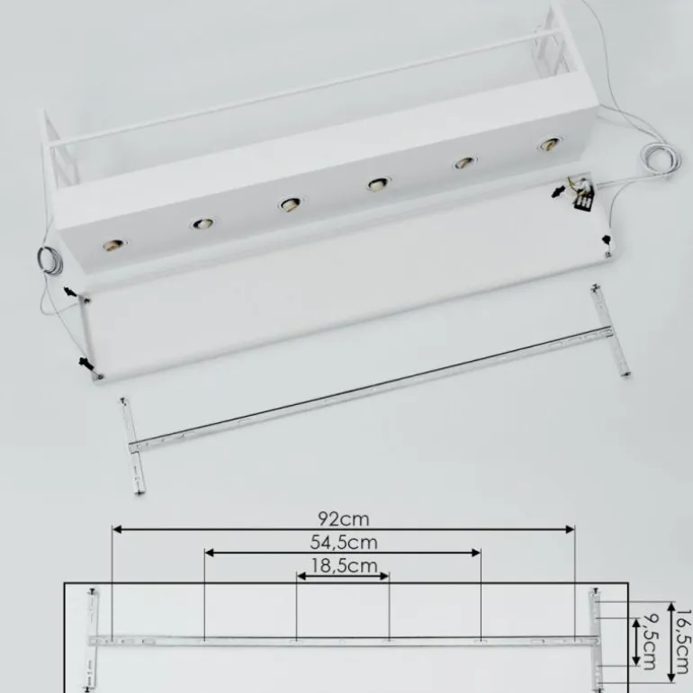 Suspension Jabilla Blanc, 6 lumières