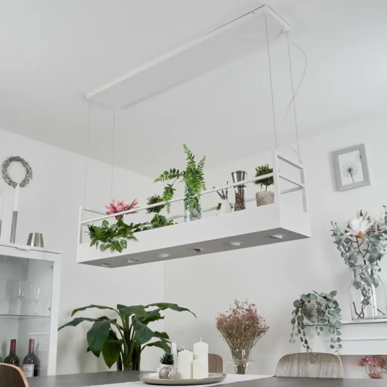 Suspension Jabilla Blanc, 6 lumières