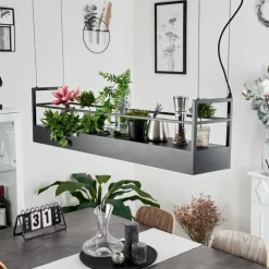 Suspension Jabilla Noir, 6 lumières