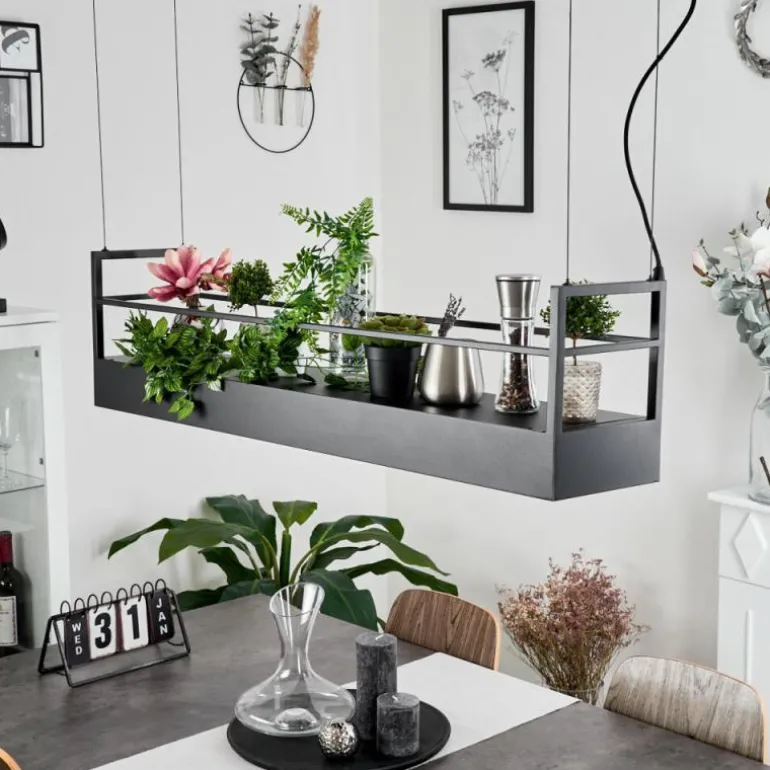 Suspension Jabilla Noir, 6 lumières