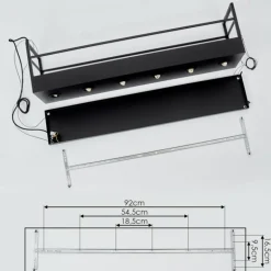 Suspension Jabilla Noir, 6 lumières