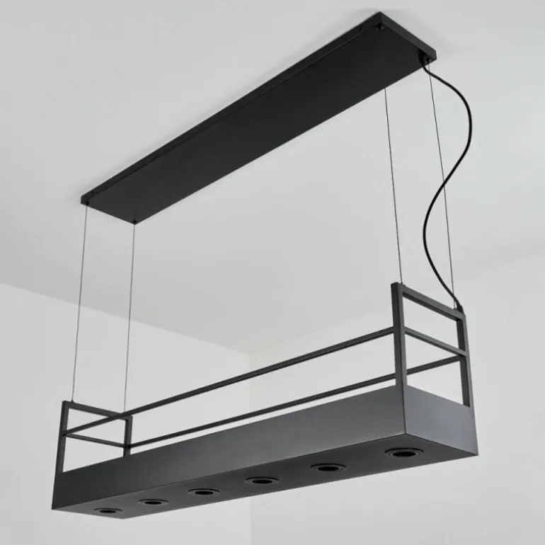 Suspension Jabilla Noir, 6 lumières