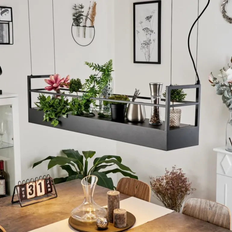 Suspension Jabilla Noir, 6 lumières